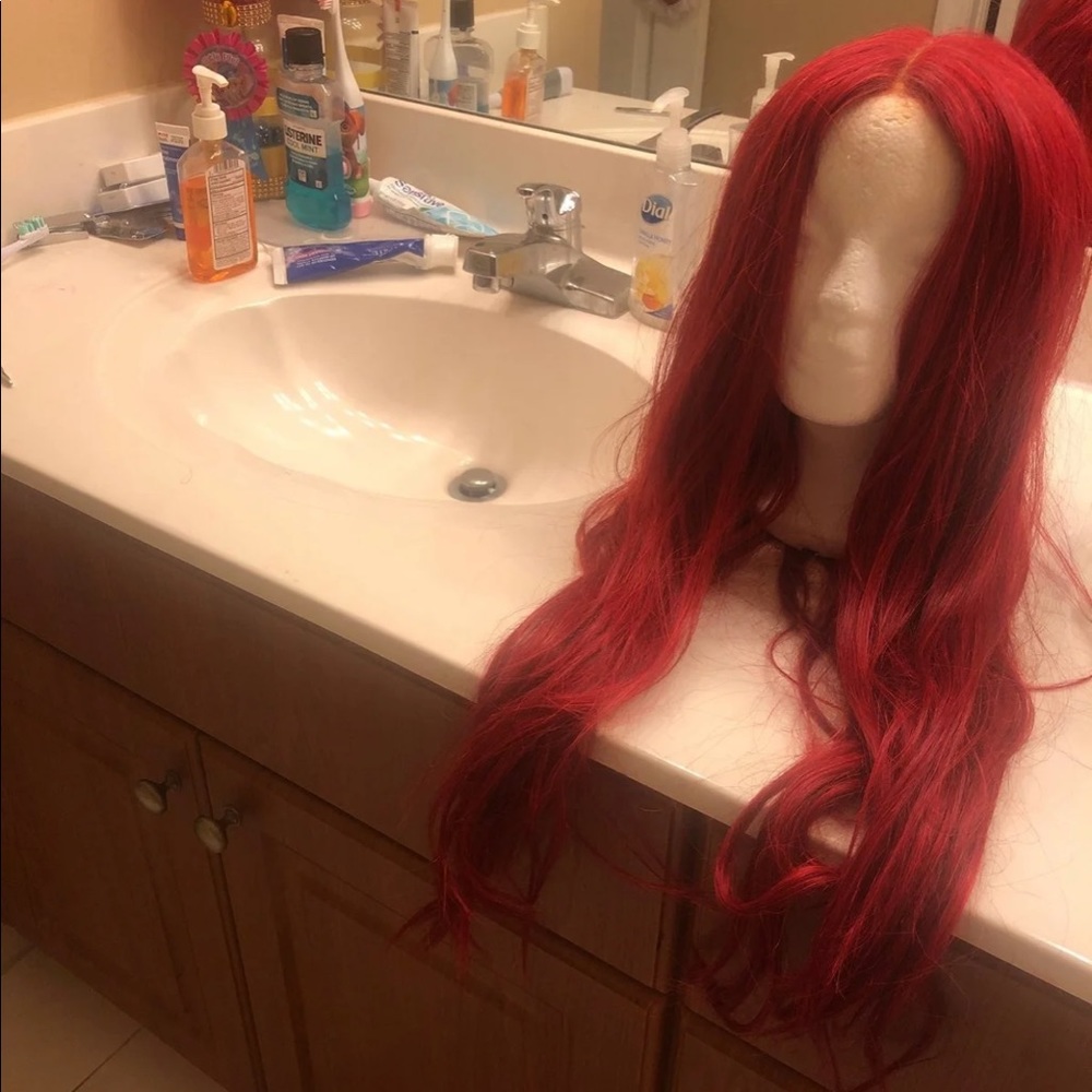 Red lace frong wig